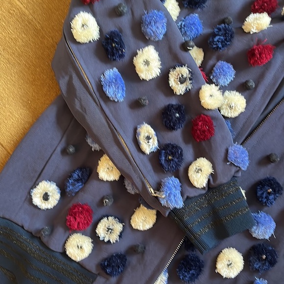 NWT 3.1 Philip Lim souvenir bomber jacket, with dandelion embellishment, size 0 - Picture 6 of 7